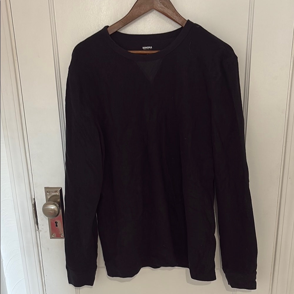 Bonobos Black Long Sleeve Tee Classic Crew Neck